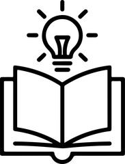 Poster - Open book with a bright light bulb symbolizing knowledge and new ideas