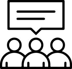 Poster - Group of people with a speech bubble above them representing communication or discussion