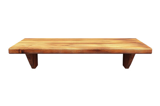 Rustic Wooden Wall Shelf isolated furniture Crafted floating shelve Elegant storage solution on transparent background