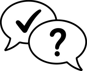 Poster - Two speech bubbles one with a checkmark and the other with a question mark