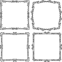 Leinwandbilder - black and white line art design ornament border