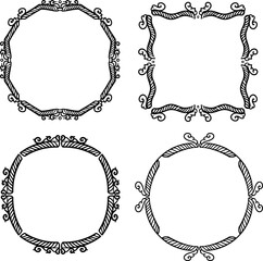 Poster - featuring a frame ornament design with classic carvings