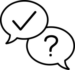 Poster - Two speech bubbles one with a checkmark and the other with a question mark