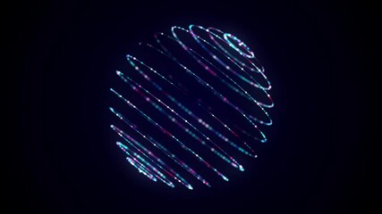 Fototapete - Blue sphere consisting of points and lines. Modern wireframe elements. Technology grid sphere. 3d rendering.