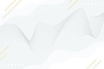 Poster - Abstract white background with wavy lines and golden line accents design isolated on transparent background