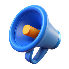 Poster - Blue Plastic 3D Megaphone Icon