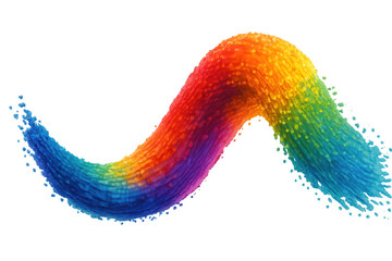 Fototapete - Vibrant rainbow waves splashing, creating a dynamic and colorful abstract design against a transparent background, radiating energy and joy