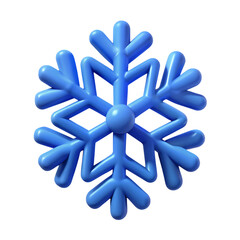 Poster - Blue Snowflake 3D Rendering Isolated On White