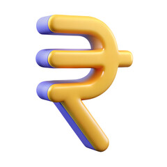 Poster - Indian Rupee Currency Sign 3D Rendering Isolated