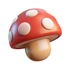 Poster - Mushroom Icon 3D Rendering Isolated On White Background