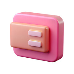 Poster - Pink Plastic 3D Card Reader Icon