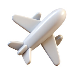 Poster - Plastic 3D Icon Of White Plane