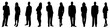 © Dhiraj - Set of black silhouette illustrations of multiple people standing