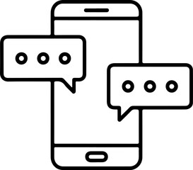 Poster - Smartphone with speech bubbles indicating messaging or conversation