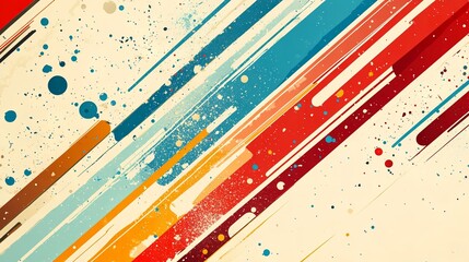 Aufkleber - Dynamic Retro Streaks and Splatters Background with Diagonal Lines and Texture