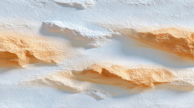 White and Orange Textured Wall Plaster with Fine Irregularities
