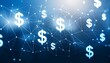 © Thapanon Phoonchai - Abstract polygonal network over transparent dollar signs and finance icons in soft gradient tones.