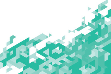 Poster - Abstract background with teal triangles on a white space backdrop isolated on transparent background