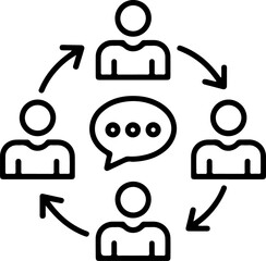 Poster - Team communication and collaboration icon with people and speech bubble
