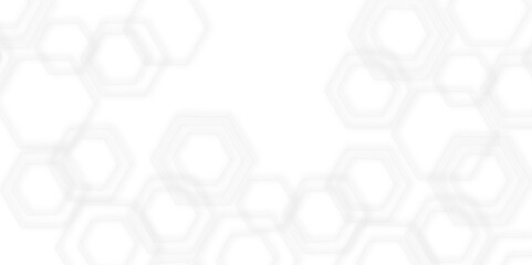 Fototapete - Abstract light grey and white hexagon 3d effect pattern with shadow seamless texture background. Use for book, poster, flyer, website vector illustration.