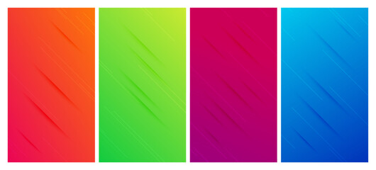 Poster - Set of abstract gradient backgrounds with lines