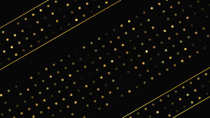 Poster - Dark background with golden lines and glittering dots