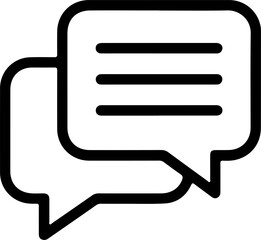 Poster - Two overlapping speech bubble icons with horizontal lines representing text