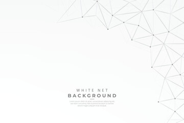 Poster - Geometric network of triangles and dots on a clean white background isolated on transparent background