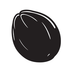 Fototapete - Black and white illustration of an olive depicting healthy eating and freshness