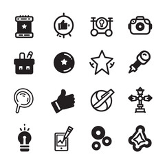 Poster - Collection of modern vector icons depicting various concepts and objects in a simple style