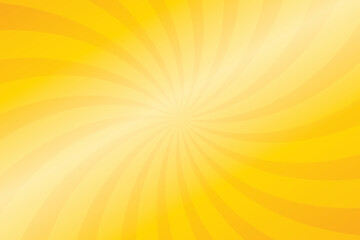 Poster - Vibrant swirling yellow sunburst background with gradient rays and subtle curves
