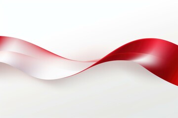 Aufkleber - Smooth red ribbon creating a dynamic and elegant wave design on a clean white background