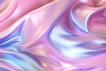 Aufkleber - Smooth holographic pastel iridescent fabric flowing and forming elegant curves