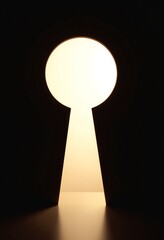 Aufkleber - Abstract Keyhole Silhouette Revealing a Soft Light Background