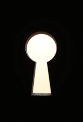 Aufkleber - Abstract Keyhole Silhouette Revealing a Soft Light Background