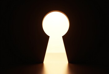 Aufkleber - Abstract Keyhole Silhouette Revealing a Soft Light Background