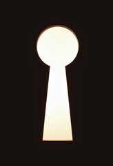 Aufkleber - Abstract Keyhole Silhouette Revealing a Soft Light Background