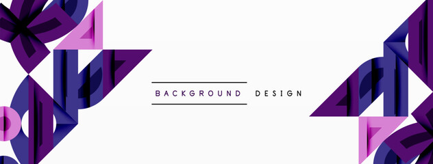 Poster - Abstract geometric shapes, purple hues, white space. Modern design element for backgrounds, banners, presentations. Minimalist aesthetic.