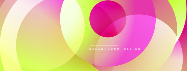 Aufkleber - Abstract colorful overlapping circles create dynamic gradient background. Modern design, vibrant hues, smooth transitions.