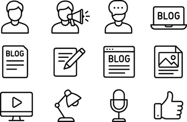 Poster - Simple Outline Icon of a Person Avatar Representing User Profile, Social Media Presence, or Generic Individual