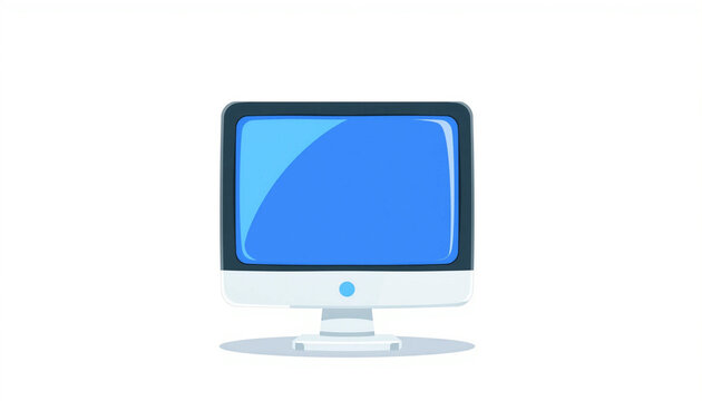 3D cartoon computer monitor icon with blue screen, ideal for tech, digital education, and UI/UX illustration themes.