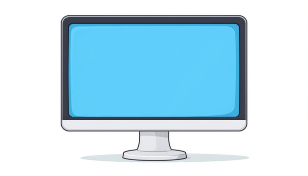 3D cartoon computer monitor icon with blue screen, ideal for tech, digital education, and UI/UX illustration themes.