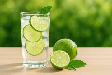 Poster - Lime and water: a refreshing combination