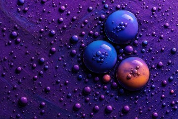 Poster - Close-up of vibrant bubbles in mysterious fluid environments