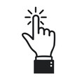 © Adobe worker  - Black and white hand gesture point to, click or tap - cut out element for collage. Modern photo collage style.direction, finger, pointing, communication, template, hand, sign, symbol, gesticulate,