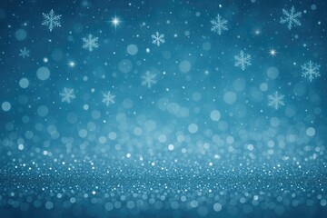 Poster - Enchanting winter scene with shimmering stars and snowflakes amidst colorful festive lights