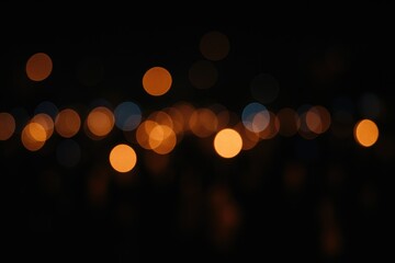 Poster - Nighttime celebration with blurred luminous decorations against a dark backdrop