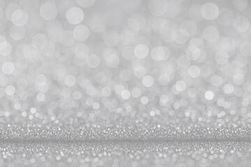 Poster - Festive silver abstract backdrop with bokeh effects for holiday celebrations