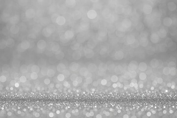 Poster - Abstract festive background featuring silver and white glitter textures