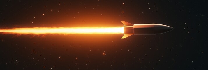 Aufkleber - Rocket ship soaring through the vast expanse of space, leaving a fiery trail behind, surrounded by a multitude of shining stars in the dark, expansive cosmos